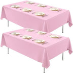 2 Pack 70 x 120 Inch Tablecloths Rectangle Pink Table Cover in 70 x 120 Inch in Pink
