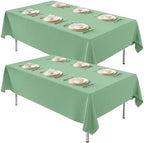 2 Pack 70 x 120 Inch Tablecloths Rectangle Sage Green Table Cover in 70 x 120 Inch in Sage Green