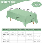 2 Pack 70 x 120 Inch Tablecloths Rectangle Sage Green Table Cover in 70 x 120 Inch in Sage Green, alternate view 3
