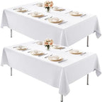 2 Pack 70 x 120 Inch Tablecloths Rectangle White in 70 x 120 Inch in White