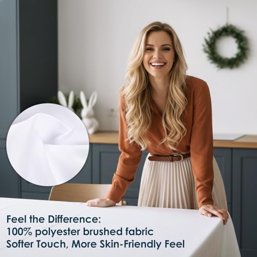 2 Pack 70 x 120 Inch Tablecloths Rectangle White in 70 x 120 Inch in White, alternate view 2