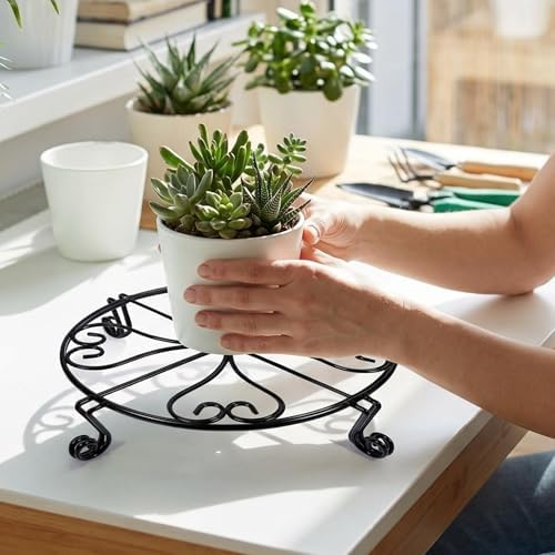 2-Pack 8" Metal Plant Stand Heavy Duty Plants Holder Outdoor Indoor, alternate view 2