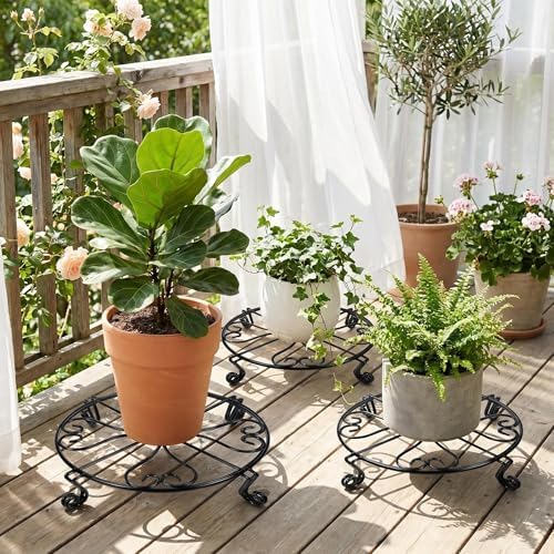 2-Pack 8" Metal Plant Stand Heavy Duty Plants Holder Outdoor Indoor, alternate view 7