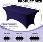 2 Pack 8FT Navy Blue Spandex Table Cloth 96 x 30 Inch in 96 x 30 Inch, alternate view 4