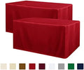 2 Pack 8FT Red Table Cloths for Standard Folding Tables in 8FT | 2 Pack in Red