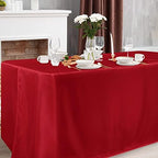 2 Pack 8FT Red Table Cloths for Standard Folding Tables in 8FT | 2 Pack in Red, alternate view 2