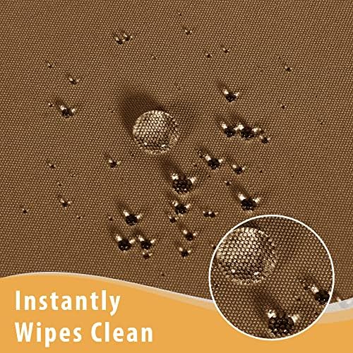 2 Pack 8ft Tablecloths for Rectangle Tables, Coffee in 8FT | 2 Pack in Light Coffee, alternate view 4