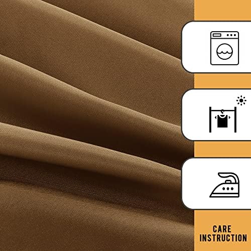 2 Pack 8ft Tablecloths for Rectangle Tables, Coffee in 8FT | 2 Pack in Light Coffee, alternate view 6