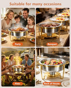 2 Pack 8QT Stainless Steel Chafing Dishes for Buffet Set, Glass Lid, alternate view 6