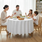 2 Pack 90 Inch Tablecloths Round White Table Cover in White, alternate view 2