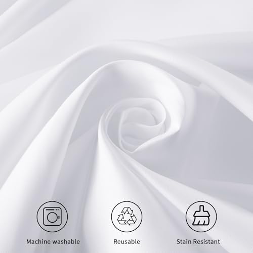 2 Pack 90 Inch Tablecloths Round White Table Cover in White, alternate view 6
