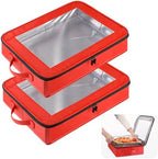 2 Pack 9x13 in Foil Pan Carrier with Lid, Stackable Foil Pan Holder