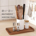 2 Pack Acacia Wood Serving Tray,15.8x9.8 Inch Trays, Home Decor in 15.8x9.8 Inch in Brown, alternate view 4