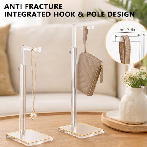 2-Pack Acrylic Purse Display Stands, 14"-24" Adjustable Handbag Holder in Clear, alternate view 6