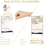 2 Pack Acrylic Sign Holder 5 x 7, Double Sided Gold Picture Frame Stand up Table Top Sign Holders, Clear Display, alternate