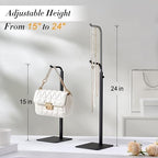 2-Pack Adjustable Table Banner Stands & Purse Holders, Black in Black, alternate view 3