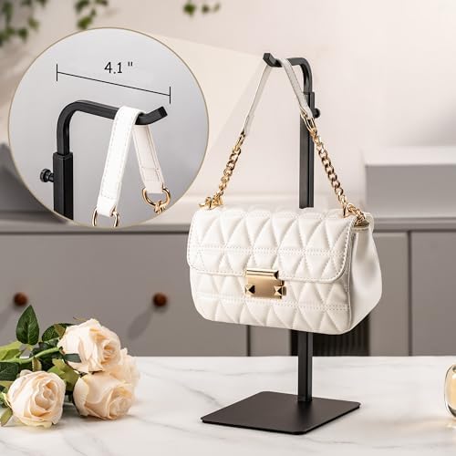 2-Pack Adjustable Table Banner Stands & Purse Holders, Black in Black, alternate view 4