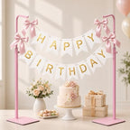 2-Pack Adjustable Tabletop Purse & Banner Display Stands, Pink in Pink, alternate view 2