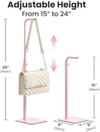 2-Pack Adjustable Tabletop Purse & Banner Display Stands, Pink in Pink, alternate view 3