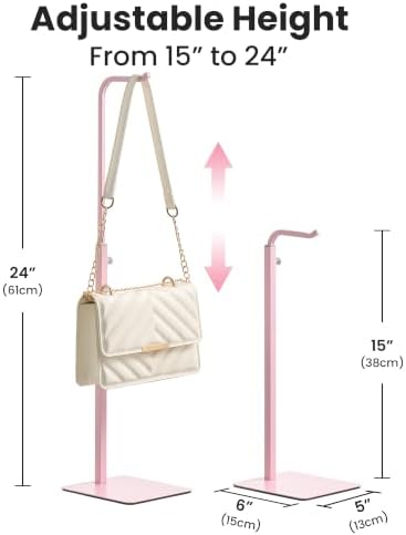 2-Pack Adjustable Tabletop Purse & Banner Display Stands, Pink in Pink, alternate view 3