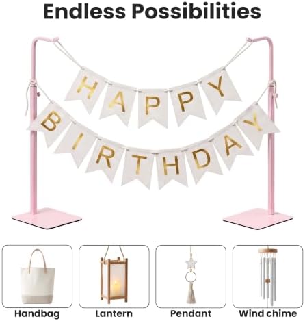 2-Pack Adjustable Tabletop Purse & Banner Display Stands, Pink in Pink, alternate view 4