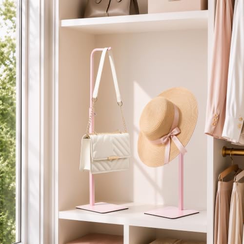 2-Pack Adjustable Tabletop Purse & Banner Display Stands, Pink in Pink, alternate view 5
