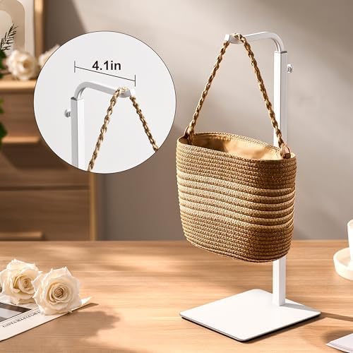 2-Pack Adjustable Tabletop Purse & Banner Display Stands, White in White, alternate view 6
