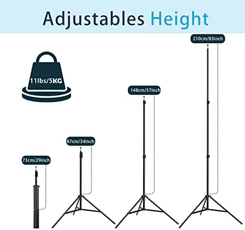 2 Pack Aluminum Light Photography Tripod Stand with Case, 7 Feet Portable Photo Video Tripod Stand for, alternate view 2