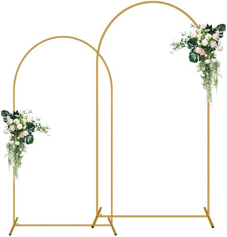2 Pack Arch Backdrop Stand (7.2FT/6FT), Balloon Arch Stand