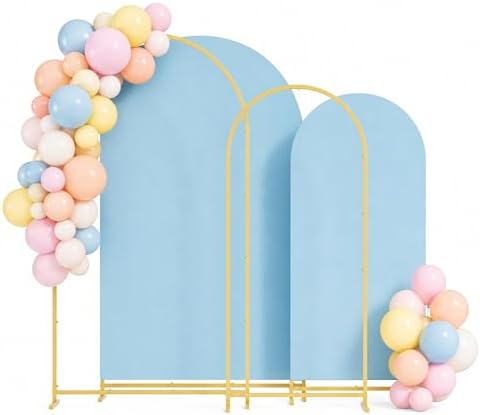 2 Pack Arch Backdrop Stand (7.2FT/6FT), Metal Arch Frame Stand with Cover