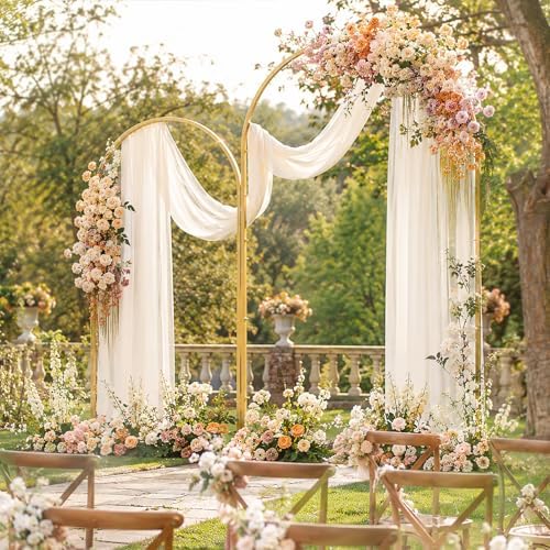 2 Pack Arch Backdrop Stand (7.2FT/6FT), Metal Arch Frame Stand with Cover, alternate view 3