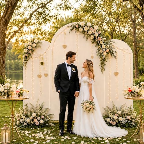 2 Pack Arch Backdrop Stand (7.2FT/6FT), Metal Arch Frame Stand with Cover, alternate view 4