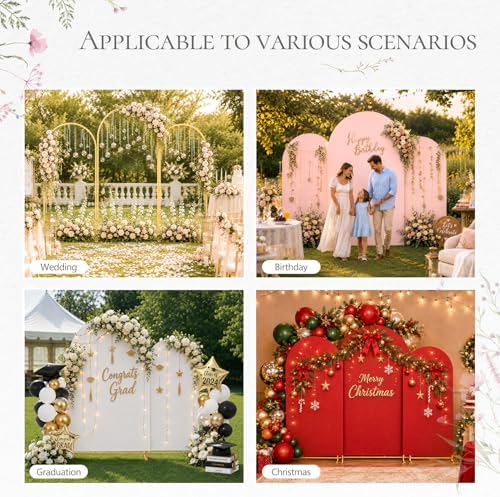 2 Pack Arch Backdrop Stand (7.2FT/6FT), Metal Arch Frame Stand with Cover, alternate view 5