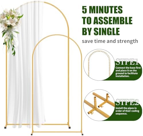 2 Pack Arch Backdrop Stand and Cover Set (7.2FT/6FT), Balloon Arch Stand, alternate view 4