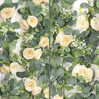 2 Pack Artificial Eucalyptus Flower Garland with Champagne Roses, alternate view 6