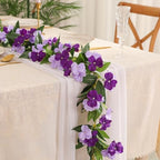 2 Pack Artificial Flower Garlands 15.8FT Fake Impatiens Vines Silk Flowers Hanging Impatien Ivy for Wedding Arch, alternate
