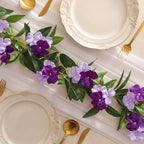 2 Pack Artificial Flower Garlands 15.8FT Fake Impatiens Vines Silk Flowers Hanging Impatien Ivy for Wedding Arch, alternate