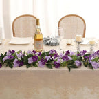 2 Pack Artificial Flower Garlands 15.8FT Fake Impatiens Vines Silk Flowers Hanging Impatien Ivy for Wedding Arch, alternate