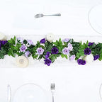 2 Pack Artificial Flower Garlands 15.8FT Fake Rose Vines Silk Flowers Hanging Rose Ivy for Wedding Arch Party, alternate view