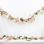 2 Pack Artificial Peony Flower Garland - 6ft Silk Peony Champagne Flower Garland Arch Flower Vine for Wedding, alternate view