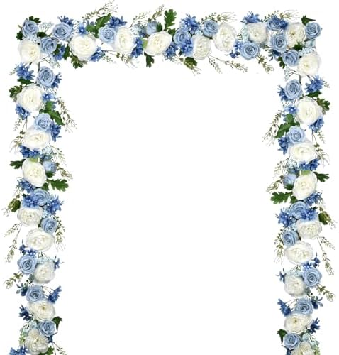 2 Pack Artificial Peony Flower Garland - 6ft Silk Peony Red Flower Garland Arch Flower Vine for Wedding Party