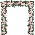 2 Pack Artificial Peony Flower Garland - 6ft Silk Peony Vine Willow Leaves Garland Pink Arch Flower Vine for