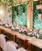2 Pack Artificial Peony Flower Garland - 6ft Silk Peony Vine Willow Leaves Garland Pink Arch Flower Vine for, alternate view