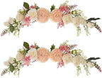 2 Pack Artificial Peony Flower Swag, 25 Inch Decorative Swag with Champagne Peony White Rose and Green Leaves