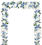 2 Pack Artificial Peony Garland, Total 12ft Floral Greenery Garland with Rose Flower Vine, Peony Flowers and