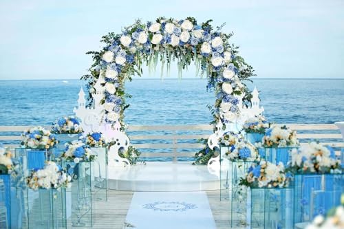 2 Pack Artificial Peony Garland, Total 12ft Floral Greenery Garland with Rose Flower Vine, Peony Flowers and, alternate view