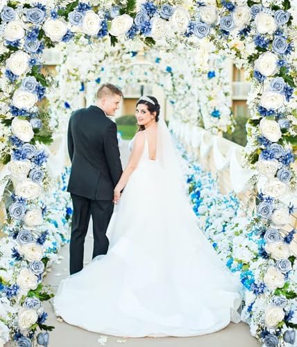 2 Pack Artificial Peony Garland, Total 12ft Floral Greenery Garland with Rose Flower Vine, Peony Flowers and, alternate view