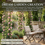 2 Pack Artificial Pink Rose Garland Vine, alternate view 7