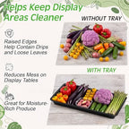 2 Pack Asparagus Container Display Tray, Commercial Produce Hydration Pan in Black, alternate view 5