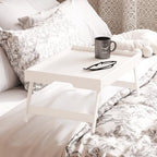 2 Pack Bamboo Bed Tray Table with Folding Legs, Breakfast Trays, Serving Tray for Food and Snack, Laptop Trays, alternate